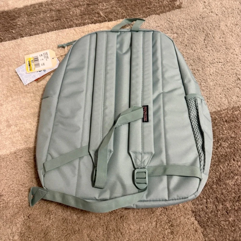 JanSport Cross Town Plus Backpack Faded Sage Green 15in Laptop Sleeve JS0A7ZNZLA